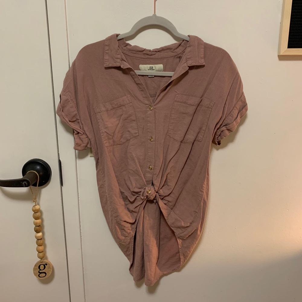 Thread & Supply Mauve Short Sleeve Button-Up